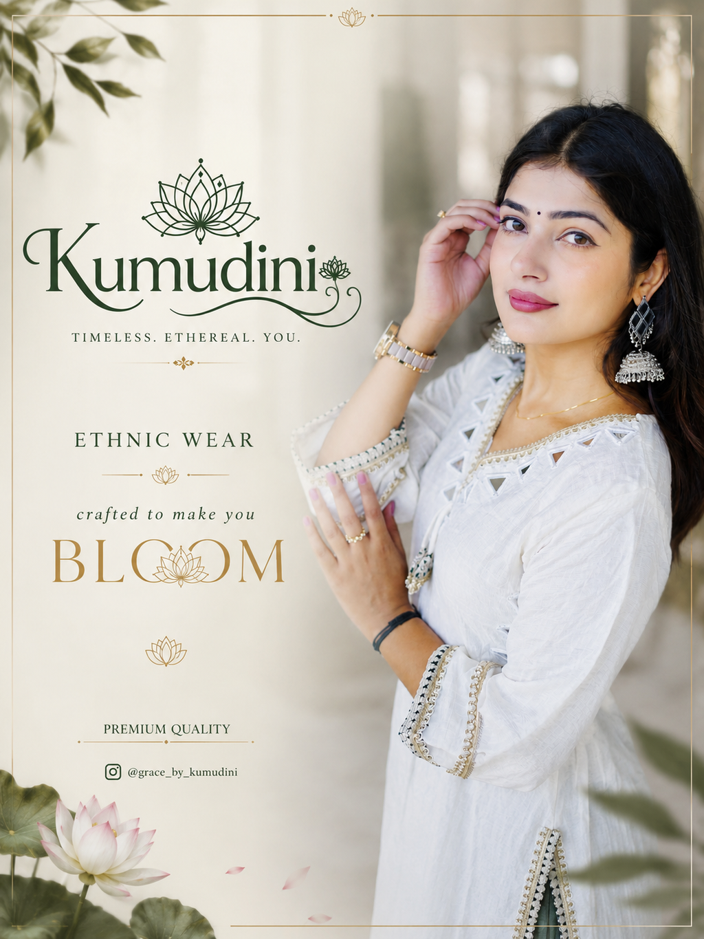White Chanderi blend Cordset by kumudini